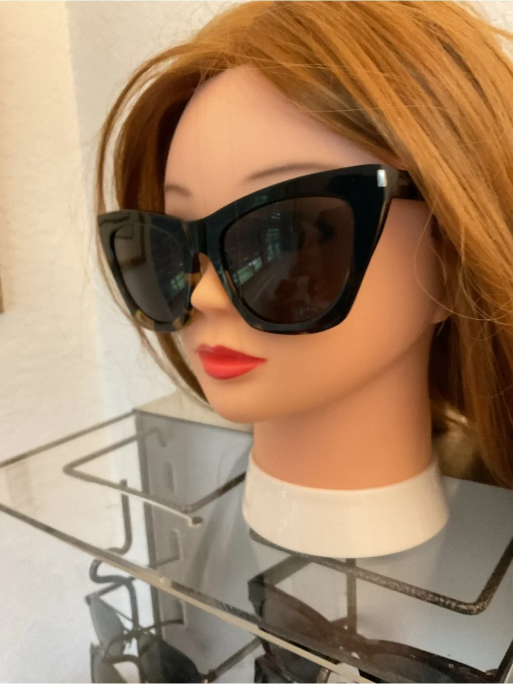 Saint Lauren tortoise shell  Classic Black Cat-Eye Women's Sunglasses - Picture 7 of 16
